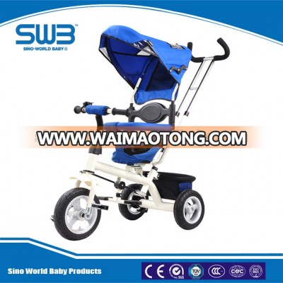 Cheap baby tricycle with Foldable Canopy, wholesale baby carrier tricycle